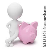 3d small people - money box