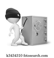 3d, קטן, אנשים, -, גנב