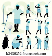 Golfing people Golfing people