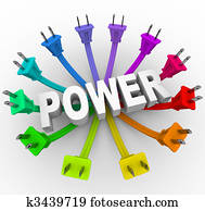 Power - Word Surrounded by Plugs Power - Word Surrounded by Plugs