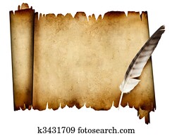 Scroll of parchment and feather Scroll of parchment and feather