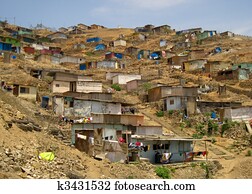Shanty Town in Lima, Peru, South America Shanty Town in Lima, Peru, South America