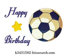 Drawings of Football happy birthday card k3431564 - Search Clip Art ...
