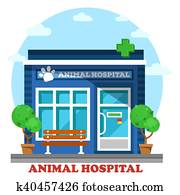 veterinário, medicina, ou, hospitalar, para, animais