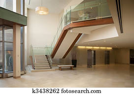 vorhalle, in, a, modernes gebäude