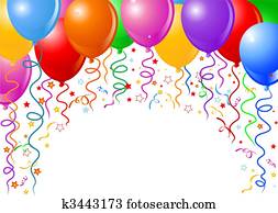 Balloons and confetti Balloons and confetti