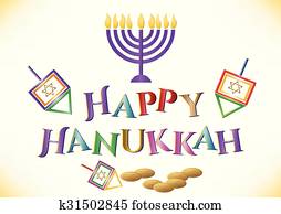 cartão postal, para, parabéns, com, festival luzes, hanukkah