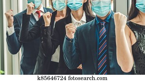 Confident business people with face mask protect from Coronavirus or COVID-19. Confident business people with face mask protect from Coronavirus or COVID-19.