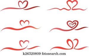 corazón, cinta, conjunto