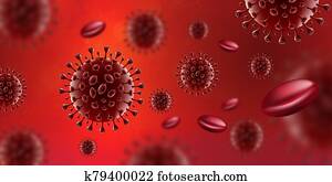 Covid-19 Coronavirus virus in red blood Covid-19 Coronavirus virus in red blood