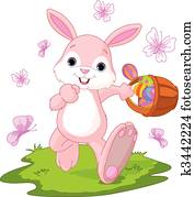 Easter Bunny Hiding Eggs Easter Bunny Hiding Eggs