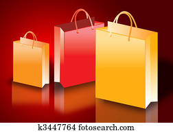 ilustración, de, colorido, bolsas de compras