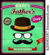 vindima, dia pai, cartaz, desenho