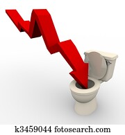 Arrow Plunging Down into the Toilet Arrow Plunging Down into the Toilet