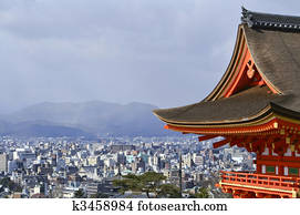 Beautiful Vista of Kyoto Japan from Kiyomizu Temple. Beautiful Vista of Kyoto Japan from Kiyomizu Temple.