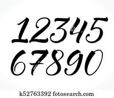 Numbers and lettering Clip Art | k54554519 | Fotosearch