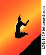 ondergaande zon, sprong