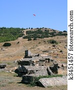 Paragliding Over Ruins of Hierapolis