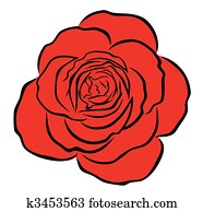 Black and white sketch of rose Clipart | k7395673 | Fotosearch