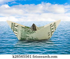 Ship from money on water