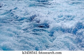 Stormy dramatic blue sea water. Costa Brava. Spain.