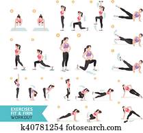 Woman workout fitness, aerobic and Woman workout fitness, aerobic and