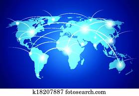 World map with global network World map with global network