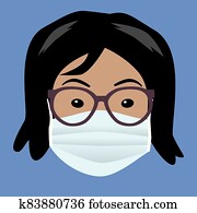 A face with a face mask for protection A face with a face mask for protection