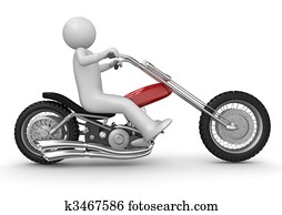 Biker riding chopper Biker riding chopper