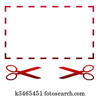 Blank coupon and scissors Blank coupon and scissors