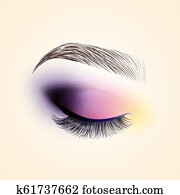 Eye makeup. Closed eye with long eyelashes. Eye makeup. Closed eye with long eyelashes.