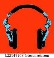 Headphones Pop Art vector Headphones Pop Art vector