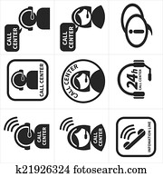 icon set call center. icon set call center.