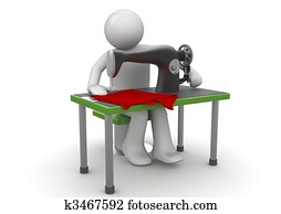 needlewoman, trabajo encendido, costura, máquina