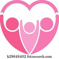Pinky family logo Heart shape