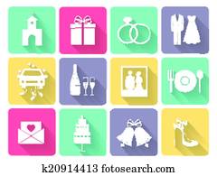 Wedding and love icons Wedding and love icons