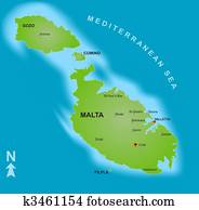 מפה, של, מלטה