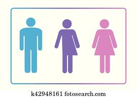gênero, neutro, sinal restroom