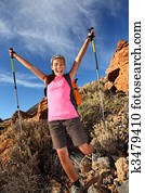 Happy hiking success