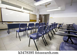 It is a shot of empty classroom