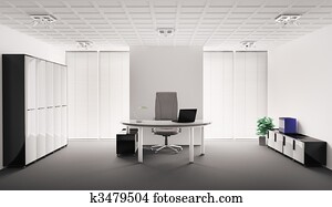 Modern office interior 3d