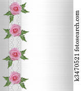 Pink roses and lace border Wedding Pink roses and lace border Wedding