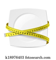 Plate with measuring tape Plate with measuring tape
