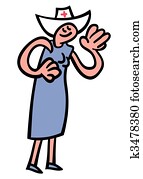 Smiling cartoon nurse