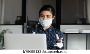 Tutor giving online lesson, remote work during quarantine. Tutor giving online lesson, remote work during quarantine.