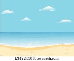 美しい, 夏, 背景, ∥で∥, 浜