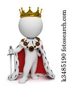 3d, pequeno, pessoas, -, rei