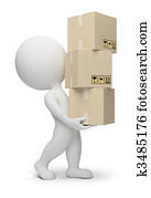 3d small people - boxes