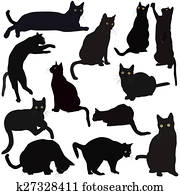 Black cats silhouettes Black cats silhouettes