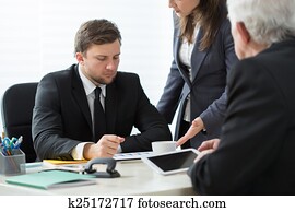 Consulting with businesswoman Consulting with businesswoman